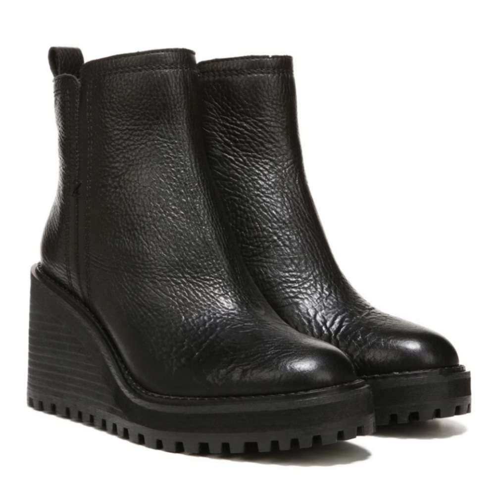 ZODIAC BUTTER SOFT Grunge GOTH BLACK Women's Julie Wedge Bootie SIZE 9 NEW!!!